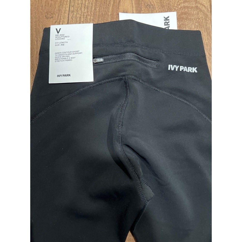 NEW Adidas IVY PARK Womens XS Solid Black MidRise Sculptured 3/4 Length Legging - Picture 6 of 6